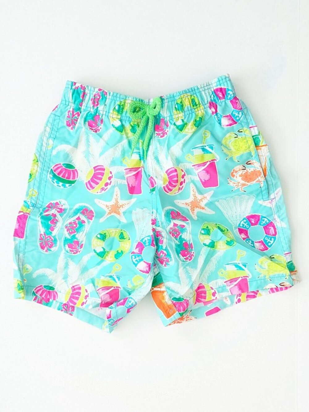 Vilebrequin Kids Beach Print Swim Shorts Turquoise Boys 10